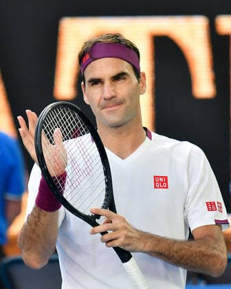 January 28, 2020: 3rd seed ROGER FEDERER (SUI) celebrates after defeating TENNYS SANDGREN (USA) on Rod Laver Arena in a Women s Singles Quarterfinals match on day 9 of the Australian Open 2020 in Melbourne, Australia. Cal Media. Federer won 63 26 26 76 63 Tennis 2020: Australian Open Day 9 - ZUMAc04_ 20200128_zaf_c04_025 Copyright: xSydneyxLowx