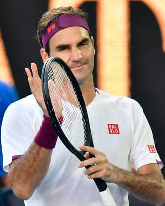 January 28, 2020: 3rd seed ROGER FEDERER (SUI) celebrates after defeating TENNYS SANDGREN (USA) on Rod Laver Arena in a Women s Singles Quarterfinals match on day 9 of the Australian Open 2020 in Melbourne, Australia. Cal Media. Federer won 63 26 26 76 63 Tennis 2020: Australian Open Day 9 - ZUMAc04_ 20200128_zaf_c04_026 Copyright: xSydneyxLowx