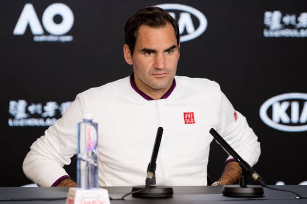 Roger Federer of Switzerland media conference after defeating Tennys Sandgren of USA in five sets during the Quarter Finals match at the ATP, Tennis Herren Australian Open 2020 at Melbourne Park, Melbourne, Australia on 28 January 2020. Copyright: xPeterxDovganx 26031444