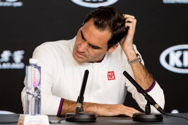 Roger Federer of Switzerland media conference after defeating Tennys Sandgren of USA in five sets during the Quarter Finals match at the ATP, Tennis Herren Australian Open 2020 at Melbourne Park, Melbourne, Australia on 28 January 2020. Copyright: xPeterxDovganx 26031445
