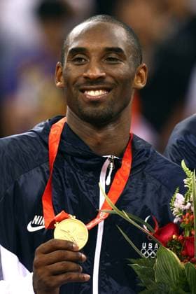 August 24, 2008, Pekin, Beijing, China: Agosto 24 , 2008 . Cobertura de las Olimpiadas ( juegos olimpicos ) celebrada en Beijing , China . Olympic Basketball Gymnasium . Juego de baloncesto por la medalla de oro entre el equipo de USA y Espana . Los norteamericanos ganaron el partido con marcador de 118 a 107 . En la foto Kobe BRYANT con su medalla de oro . .Foto por : Ramon Tonito Zayas STAFF El Nuevo Dia Latino News - August 24, 2008  - ZUMAd69_ 20080824_zaa_d69_003 Copyright: xRamonx xTonitox xZayasx xStaffx