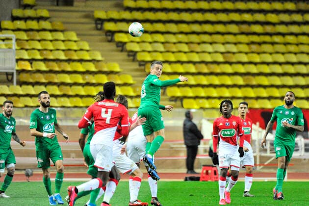 Romain Hamouma (AS Saint Etienne) FOOTBALL : AS Monaco vs AS Saint Etienne - Coupe de France - Monaco - 28 01 2020 NorbertScanella PanoramiC 