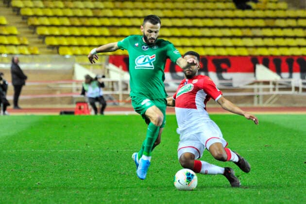 Franck Honorat (AS Saint Etienne) FOOTBALL : AS Monaco vs AS Saint Etienne - Coupe de France - Monaco - 28 01 2020 NorbertScanella PanoramiC 