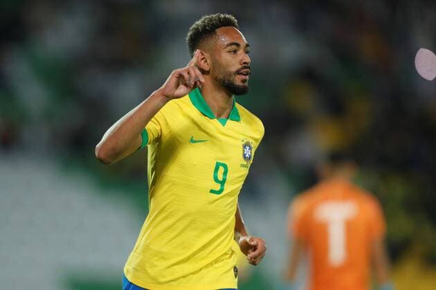 Matheus Cunha of Brazil celebrates after scoring during the South American Soccer U-23 Tournament group B match between Brazil and Bolivia, at Centenario stadium in Armenia, Colombia, 28 January 2020. South American Soccer U-23 Tournament !ACHTUNG: NUR REDAKTIONELLE NUTZUNG!  Copyright: xERNESTOxGUZMANxJRx JJPANA298 20200129-637158665950036420