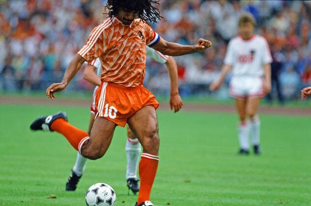 UDSSR - Niederlande Deutschland, München, 215.06.1988, Fussball, UEFA EURO, EM, Europameisterschaft,Fussball 1988 in Deutschland, Finale, UDSSR - Niederlande (0:2): Ruud Gullit (Niederlande). *** UDSSR Netherlands Germany, Munich, 215 06 1988, Football, UEFA Euro 1988 in Germany, Final, UDSSR Netherlands 0 2 Ruud Gullit Netherlands