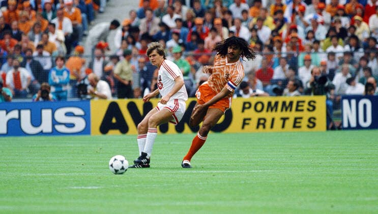 UDSSR Netherlands Germany, Munich, 215 06 1988, Football, UEFA Euro 1988 in Germany, Final, UDSSR Netherlands 0 2 v l Vasili Rats UDSSR , Ruud Gullit Netherlands
