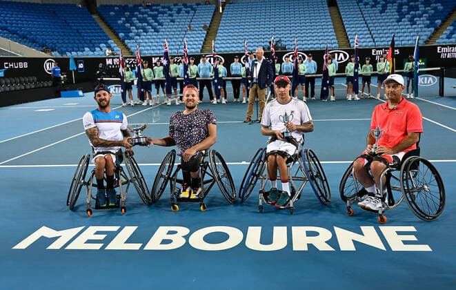 Australian Open 2020 Magret Court Arena Quad Wheelchair Doubles Final Winner Dylan Alcott ,Australia and Heath Davidson , Australia
