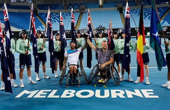Australian Open 2020 Magret Court Arena Quad Wheelchair Doubles Final Winner Dylan Alcott ,Australia and Heath Davidson , Australia