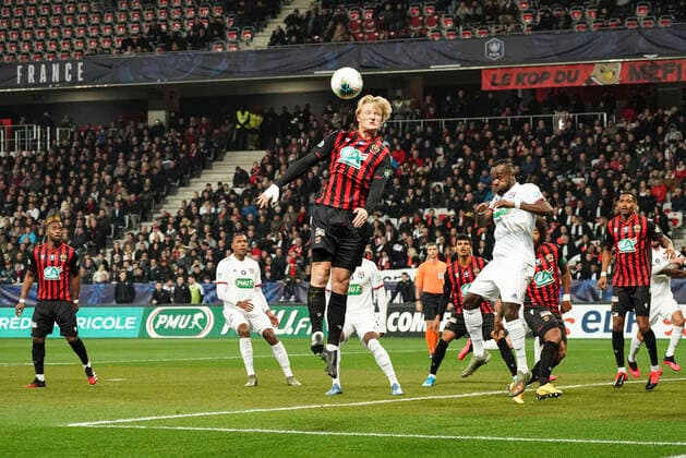 Kasper Dolberg (OGC Nice) FOOTBALL : OGC Nice vs Lyon - Coupe de France - Nice - 30 01 2020 NorbertScanella PanoramiC 