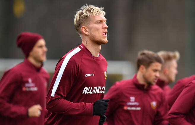 Middle Simon Makienok, SG Dynamo Dresden, training, football, soccer, 2 Bundesliga, season 2019 2020, training ground in the Great Garden Dresden, 30 01 2020,