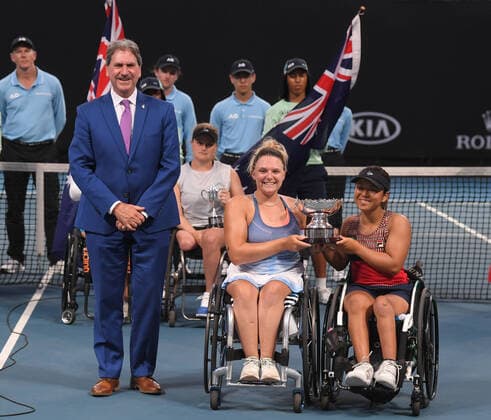 Australian Open 2020 Wheelchair Womans Doubles Yui Kamiji , Japan and Jordanne Whiley , Great Britain