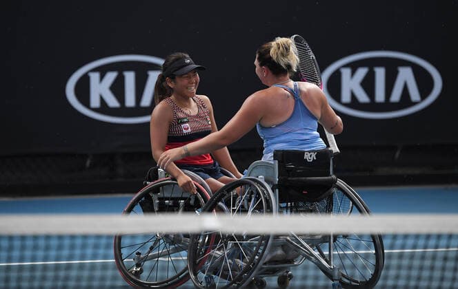 Australian Open 2020 Wheelchair Womans Doubles Yui Kamiji , Japan and Jordanne Whiley , Great Britain