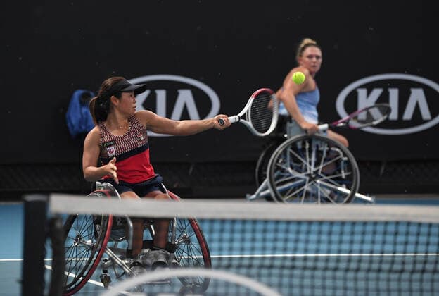 Australian Open 2020 Wheelchair Womans Doubles Yui Kamiji , Japan and Jordanne Whiley , Great Britain