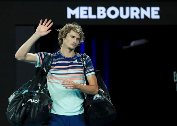 Alexander Zverev GER waves and says goodbye to the spectators, fans after the defeat Tennis Australian Open 2020 Grand Slam ATP WTA Melbourne Park Melbourne Victoria Australia 31 January 2020 Copyright: xJuergenxHasenkopfx