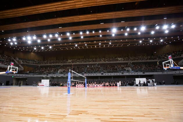 A view of the interior of Ariake Arena during the Grand Opening Ceremony on February 2, 2020, Tokyo, Japan. The new sporting and cultural centre will host the volleyball and wheelchair basketball competitions during the Tokyo 2020 Olympic Games, Olympische Spiele, Olympia, OS NoxThirdxPartyxSales (96644627st)