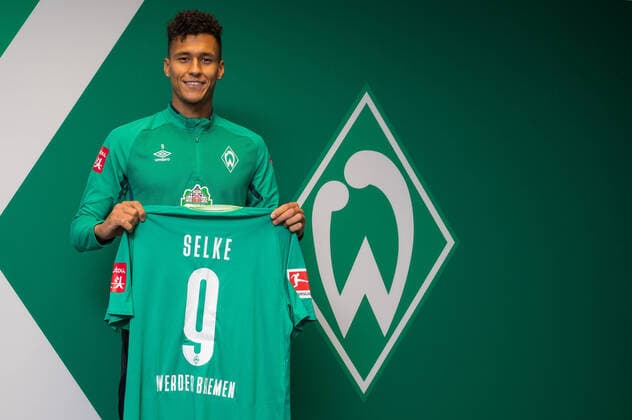 GER, Presentation Davie Selke Werder Bremen 02 02 2020, wohninvest Weserstadion, Bremen, GER, Presentation Davie Selke Werder Bremen On Sunday morning 02 02 2020 Davie Selke new entry SV Werder Bremen 09 was presented Selke shall help the Bremeners in the fight against relegation Selke comes on loan from TSG Hoffenheim until 30 06 2021 with following option in the picture picture shows Davie Selke new entry SV Werder Bremen 09 was officially presented on Sunday nordphotox Kokenge nph00001