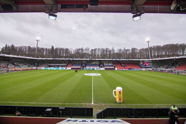 Wide angle from the main stand about 90 minutes before kick-off 02 02 2020, football, GER, 2 Bundesliga, 2 BL, season 2019 20, 20 matchday, 1 FC Heidenheim SG Dynamo Dresden, Voith Arena, 1 FC Heidenheim vs SG Dynamo Dresden