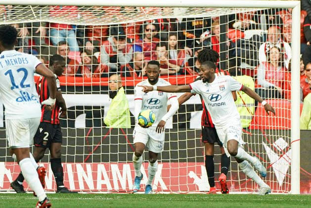 Joie - Karl Toko Ekambi (Lyon) FOOTBALL : OGC Nice vs Lyon - Ligue 1 Conforama - Nice - 02 02 2020 NorbertScanella PanoramiC 