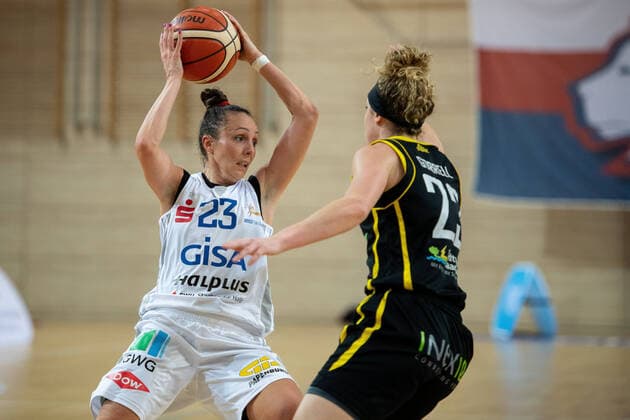 Snezana Aleksic 23, GISA Lions SV Halle vs Alison Gorrell Saarlouis GISA Lions SV Halle vs inexio Royals Saarlouis Basketball 1 Bundesliga ERDGAS Sportarena Halle Saale 02 02 2020 Photo Holger John Sachsen Anhalt Germany