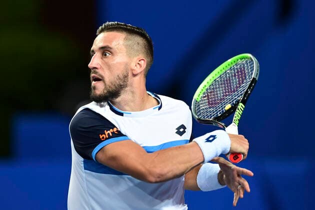 Damir Dzumhur (Bih) TENNIS : Open Sud de France 2020 - Montpellier - 02 02 2020 JBAutissier Panoramic 