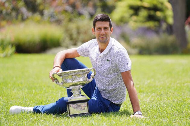 NOVAK DJOKOVIC AO PORTRAIT, Novak Djokovic of Serbia poses for a portrait at Royal Botanic Gardens Victoria in Melbourne, Monday, February 3, 2020. Novak Djokovic has celebrated his eighth championship title after winning the men s singles final at the Australian Open tennis tournament. ( NO ARCHIVING, EDITORIAL USE ONLY, NO USE IN BOOKS WITHOUT CONSENT MELBOURNE VIC AUSTRALIA  Copyright: xMICHAELxDODGEx 20200203001446408587