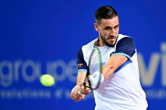 Damir Dzumhur (Bih) TENNIS : Open Sud de France 2020 - Montpellier - 03 02 2020 JBAutissier Panoramic 