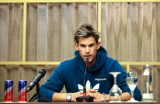 Sport Bilder des Tages TENNIS - Thiem press conference, PK, Pressekonferenz SCHWECHAT,AUSTRIA,04.FEB.20 - TENNIS - Dominic Thiem, press conference. Image shows Dominic Thiem (AUT). GEPAxpictures xPatrickxLeuk