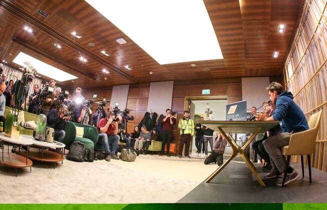 TENNIS - Thiem press conference, PK, Pressekonferenz SCHWECHAT,AUSTRIA,04.FEB.20 - TENNIS - Dominic Thiem, press conference. Image shows Dominic Thiem (AUT). GEPAxpictures xPatrickxLeuk