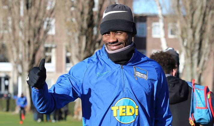 Salomon Kalou at the training of Hertha BSC on the Olympic area at Hanns Braun Str in Berlin on 05 02 2020 Training Hertha BSC