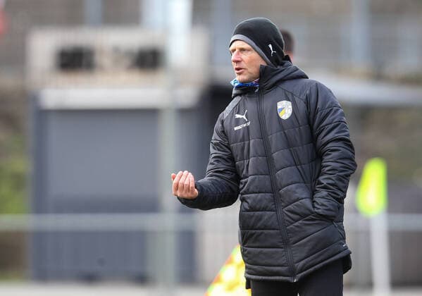 Jena , 050220 , Soccer third league , FC Carl Zeiss Jena Test match against ZFC Meuselwitz in the picture Coach Rico Schmitt Jena