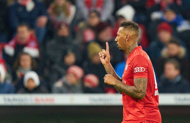 Football Munich-Hoffenheim, Munich, Feb 5, 2020. Jerome BOATENG (FCB 17) FC BAYERN MUNICH - TSG 1899 HOFFENHEIM 4-3 - DFB REGULATIONS PROHIBIT ANY USE OF PHOTOGRAPHS as IMAGE SEQUENCES and or QUASI-VIDEO - DFB-Pokal, German Football Cup, best of eight , Munich, February 05, 2020. Season 2019 2020,