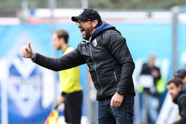 Coach Claus Dieter Pele Wollitz 1 FC Magdeburg 3 League Football Season 2019 2020 Punktspiel SV Waldhof Mannheim vs 1 FC Magdeburg at Carl Benz Stadium in Mannheim Football,Germany,02 02 2020
