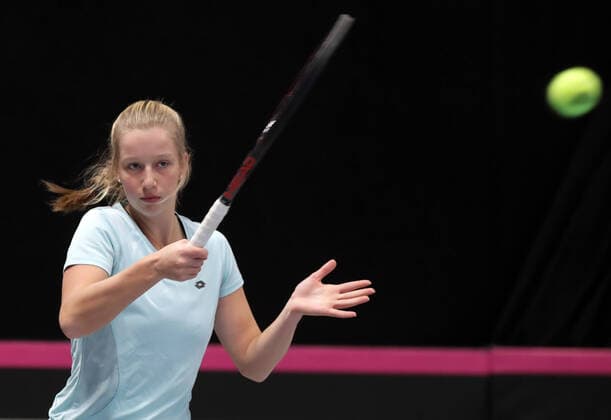 TENNIS - ITF Fed Cup TALLINN,ESTONIA,07.FEB.20 - TENNIS - ITF Fed Cup. Image shows Sinja Kraus (AUT). GEPAxpictures xWalterxLuger