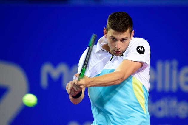 Filip Krajinovic (Srb) TENNIS : Open Sud de France 2020 - Montpellier - 07 02 2020 JBAutissier Panoramic 