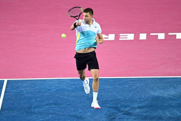 Filip Krajinovic (Srb) TENNIS : Open Sud de France 2020 - Montpellier - 07 02 2020 JBAutissier Panoramic 