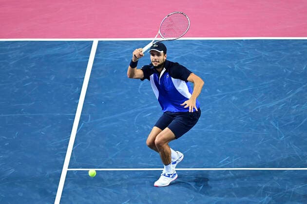 Gregoire Barrere (Fra) TENNIS : Open Sud de France 2020 - Montpellier - 07 02 2020 JBAutissier Panoramic 