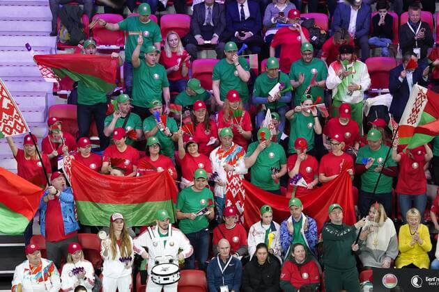 07-02-2020 TENNIS: FED CUP: NEDERLAND-WIT RUSLAND: DEN HAAG Belarus, Wit Rusland Fans during Fed Cup Netherlands- Belarus on February, 7 2020 in Den Haag Netherlands. Photo by SCS Sander Chamid Fed cup Netherlands-Belarus xVIxANPxSportx xSoenarxChamidxsportfotografiexIVx 405880527