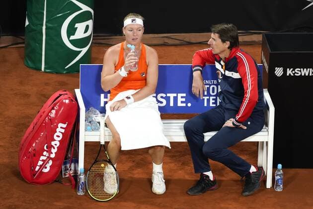 07-02-2020 TENNIS: FED CUP: NEDERLAND-WIT RUSLAND: DEN HAAG KikI Bertens with coach Paul Haarhuis during Fed Cup Netherlands- Belarus on February, 7 2020 in Den Haag Netherlands. Photo by SCS Sander Chamid Fed cup Netherlands-Belarus xVIxANPxSportx xSoenarxChamidxsportfotografiexIVx 405880562