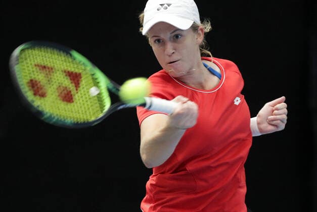 TENNIS - ITF Fed Cup TALLINN,ESTONIA,07.FEB.20 - TENNIS - ITF Fed Cup. Image shows Lea Boskovic (CRO). GEPAxpictures xWalterxLuger