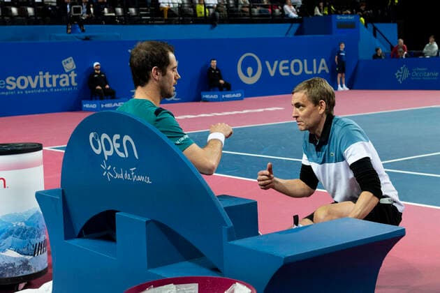 Richard Gasquet (Fra) faisant appel au service medical TENNIS : Open Sud de France 2020 - Montpellier - 07 02 2020 JBAutissier Panoramic 