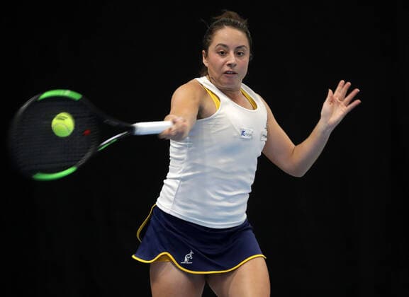 TENNIS - ITF Fed Cup TALLINN,ESTONIA,07.FEB.20 - TENNIS - ITF Fed Cup. Image shows Elisabetta Cocciaretto (ITA). GEPAxpictures xWalterxLuger
