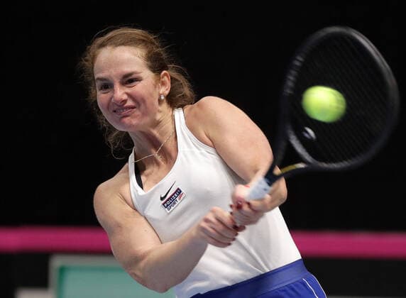 TENNIS - ITF Fed Cup TALLINN,ESTONIA,07.FEB.20 - TENNIS - ITF Fed Cup. Image shows Melanie Klaffner (AUT). GEPAxpictures xWalterxLuger