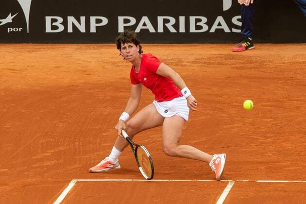 FedCup Spanish team member Carla Suarez returns the ball against Japanese Misaki Doi during their FedCup Qualifiers round match at La Manga tennis club, in Murcia, southeastern Spain, 07 February 2020. The FedCup round runs from 7 to 8 February. Spain vs. Japan !ACHTUNG: NUR REDAKTIONELLE NUTZUNG!  Copyright: xMarcialxGuillénx GRAF6466 20200207-637166918057510654