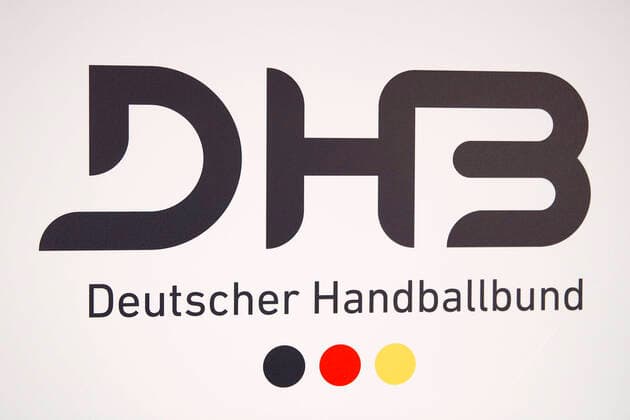 07 02 2020, Maritim Airport Hotel, Hannover, DHB National Team, Alfred Gislason is introduced as the new national team coach, in the picture The logos s of the DHB German Handball Federation Handball National Team Coach presentation