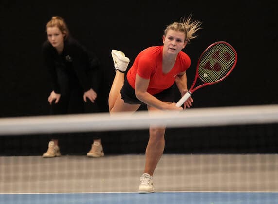 TENNIS - ITF Fed Cup TALLINN,ESTONIA,07.FEB.20 - TENNIS - ITF Fed Cup. Image shows Jana Fett (CRO). GEPAxpictures xWalterxLuger
