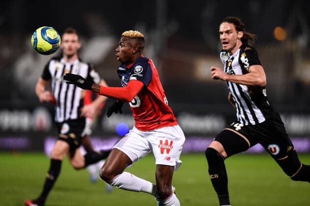 Victor Osimhen ( 7 - LOSC ) - PAVLOVIC Mateo (4 - Angers ) - FOOTBALL : SCO Angers vs Lille OSC - Ligue 1 - Angers - 07 02 2020 FedericoPestellini Panoramic 