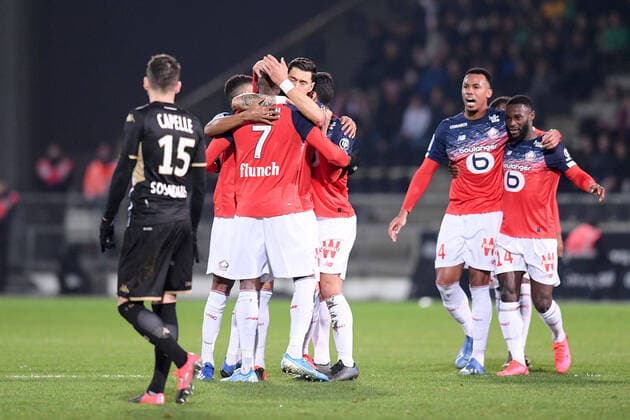 JOIE - EQUIPE DE FOOTBALL DE LILLE FOOTBALL : Angers vs Lille - Ligue 1 Conforama - 07 02 2020 FEP Panoramic 