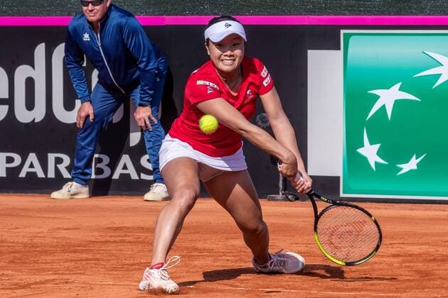 FedCup Japanese team member Kurumi Nara hits the ball against Spaniard Carla Suarez during their FedCup Qualifiers round s match at La Manga tennis club, in Murcia, southeastern Spain, 08 February 2020. The FedCup round runs from 7 to 8 February. Spain vs. Japan !ACHTUNG: NUR REDAKTIONELLE NUTZUNG!  Copyright: xMarcialxGuillénx GRAF6883 20200208-637167689027811657
