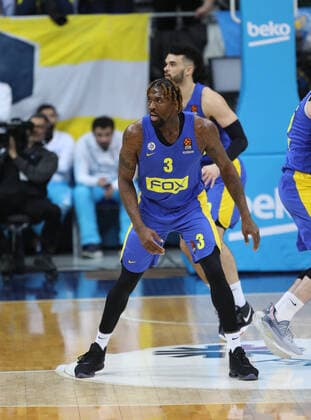 Jalen Reynolds 3 of Maccabi Fox Tel Aviv during the Turkish Airlines Euroleague basketball match between Fenerbhace Beko and Maccabi Fox Tel Aviv at Ulker Arena in Istanbul , Turkey on February 07 , 2020. 