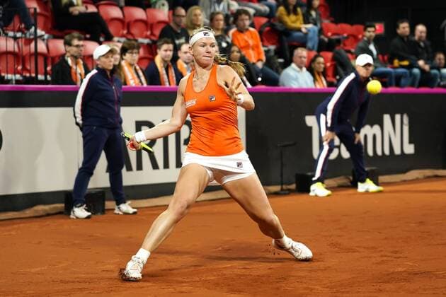 08-02-2020 TENNIS: FED CUP: NEDERLAND-WIT RUSLAND: DEN HAAG Kiki Bertens NED during Fed Cup Netherlands- Belarus on February, 8 2020 in Den Haag Netherlands. Photo by SCS Sander Chamid Fed cup Netherlands-Belarus xVIxANPxSportx xSoenarxChamidxsportfotografiexIVx 405940620